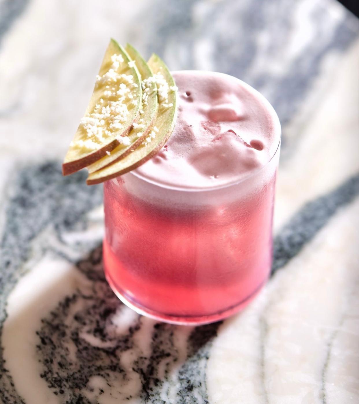 Pink rose cocktail